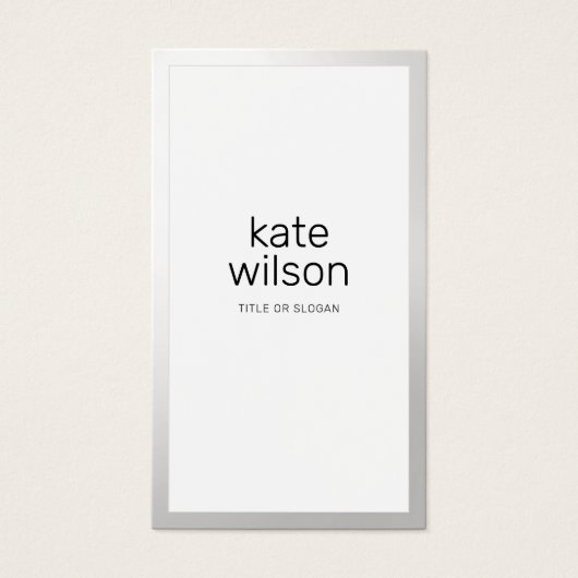 Bordure d'argent blanc simple et professionnelle (Devant)