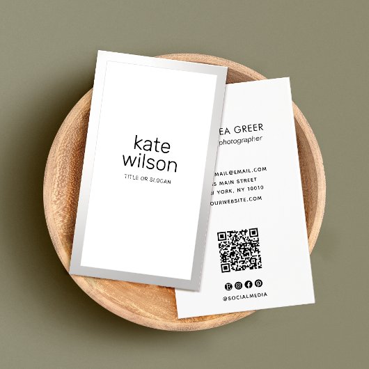 Bordure d'argent blanc simple et professionnelle