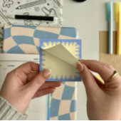 Bordure de caniche bleu Notes de post-it 7,6 x 7,6