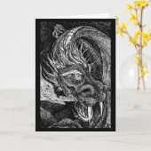 Bordure de carte de voeux Dragon (Fleur jaune)