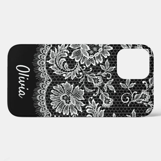 Bordure De Dentelle Blanche Sur coque iphone Coque (Verso (horizontal))