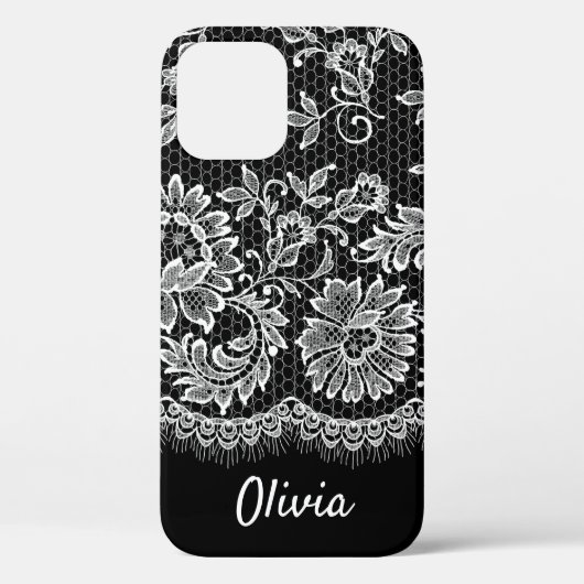 Bordure De Dentelle Blanche Sur coque iphone Coque (Verso)