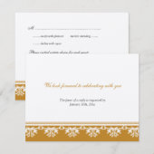 Bordure de filigrane marron écru carte de réponse  (Devant / Derrière)