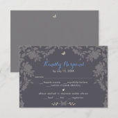 Bordure de fleurs romantiques | RSVP de mariage (Devant / Derrière)