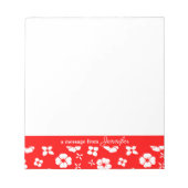 Bordure de fleurs rouge/blanc Bloc-notes personnal (Devant)