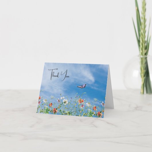 Bordure de fleurs sauvages et merci papillon (Devant)