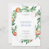 Bordure de fruits d'été, faire-part de mariage (Devant)