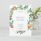 Bordure de fruits d'été, faire-part de mariage (Debout devant)