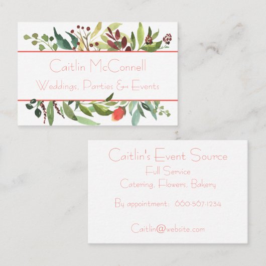 Bordure de jardin rustique Carte de visite de feui (Devant / Derrière)