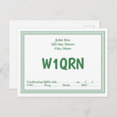 Bordure de la ligne verte rétro de la carte QSL (Devant / Derrière)