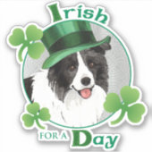 Bordure de la Saint Patrick Collie Vinyl Sticker (Devant)