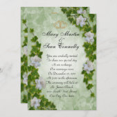 Bordure de lierre faire-part de mariage avec garde (Devant / Derrière)