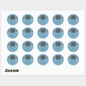 Bordure de Médaillon Bleu Enregistrer les Stickers (Feuille)