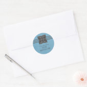 Bordure de Médaillon Bleu Enregistrer les Stickers (Enveloppe)