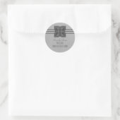 Bordure de médaillon gris Enregistrer les stickers (Sac)