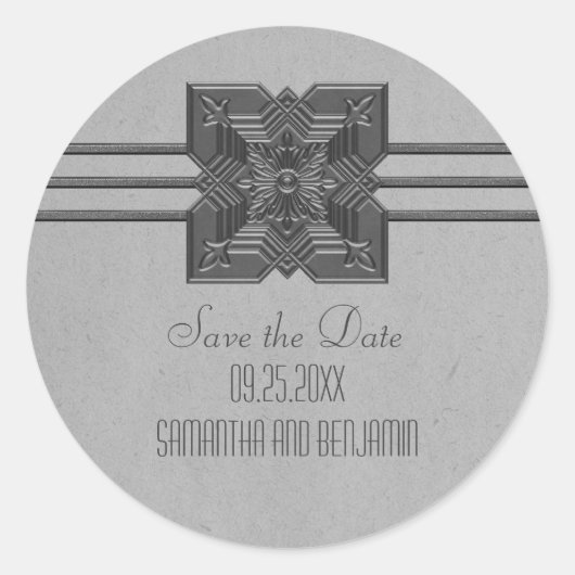 Bordure de médaillon gris Enregistrer les stickers (Devant)