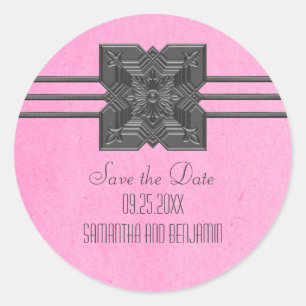 Bordure de médaillon rose Enregistrer les stickers
