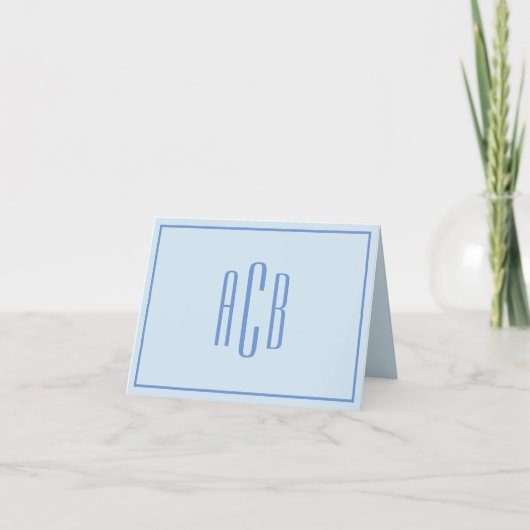 Bordure de monogramme bleu à trois lettres simple (Devant)