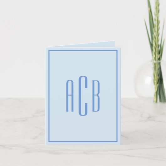 Bordure de monogramme bleu à trois lettres vertica (Devant)