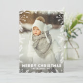 Bordure de Noël blanc Photo Cartes de Noël (Debout devant)