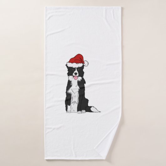Bordure de Noël Collie (Serviette de bain)