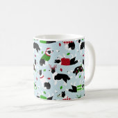 Bordure de Noël Collie Café Mug (Devant droit)