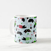 Bordure de Noël Collie Café Mug (Devant gauche)