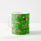 Bordure de Noël Terrier Café Mug (Devant gauche)