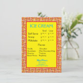 Bordure de paillettes de menu de glace (Debout devant)