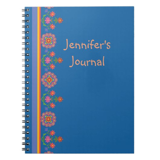 Bordure de Rangoli floral chic sur Carnet spiral b (Devant)