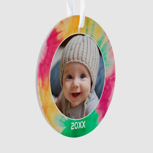 Bordure de teinture avec photo et année - Vert rou (devant)