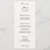 Bordure de vigne florale Menu Mariage manuscrit (Devant)