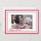 Bordure des Coeurs heureux Carte photo de la Saint (Devant)