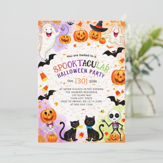 Bordure des éléments Halloween invitation de la fê (Debout devant)