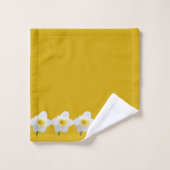 Bordure des jonquilles blanches et jaunes sur le j (Gant de toilette)