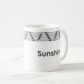 Bordure d'onde de chaleur noire et blanche Mug per (Devant droit)