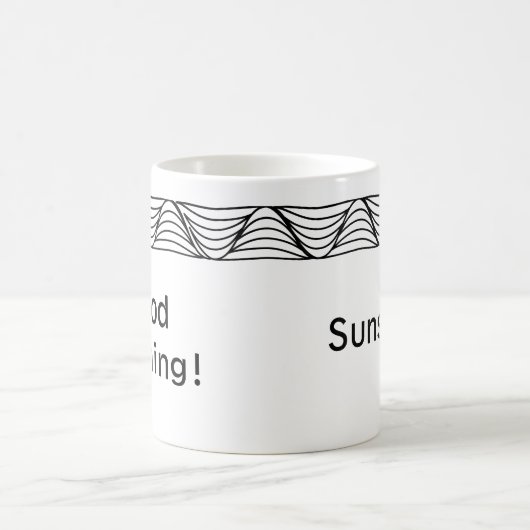 Bordure d'onde de chaleur noire et blanche Mug per (Centre)