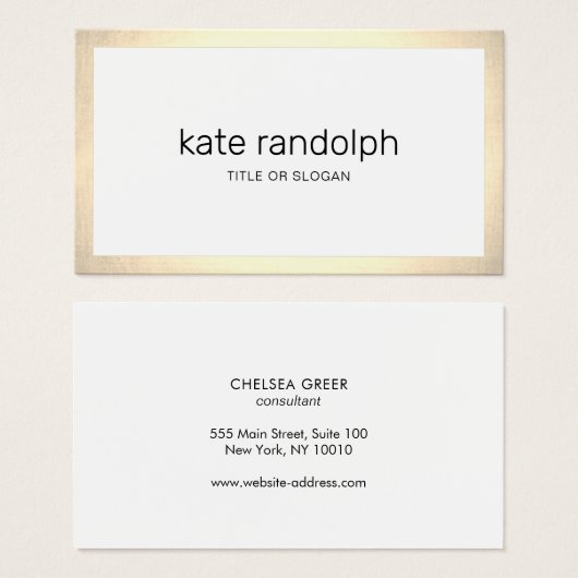 Bordure d'or blanc simple (Devant & derrière)