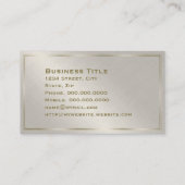 Bordure d'or Carte de visite d'entreprise minimal (Dos)