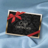 Bordure d'or moderne Certificat cadeau Damas noir