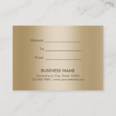 Bordure d'or moderne Certificat cadeau Damas noir (Dos)