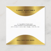 Bordure d'or moderne sur Carte de visite blanc (Dos)