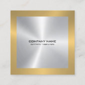 Bordure d'or moderne sur Carte de visite Carré arg (Devant)