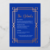 Bordure d'or Rose moderne sur la carte bleu marine (Recto)