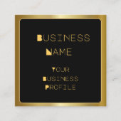 Bordure d'or sur le Carte de visite de police noir (Devant)