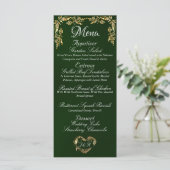Bordure d'or sur le menu Mariage Emerald (Debout devant)