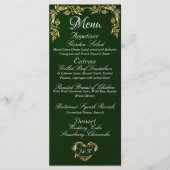 Bordure d'or sur le menu Mariage Emerald (Devant)