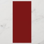 Bordure d'or sur le menu Mariage rouge Ruby (Dos)