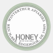 Bordure du Étiquette de pot de miel d'ivoire (Skep (Devant)