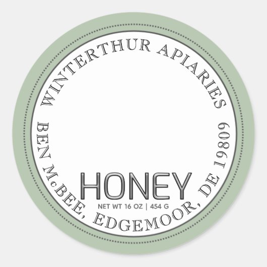 Bordure du Étiquette de pot de miel d'ivoire (Skep (Devant)